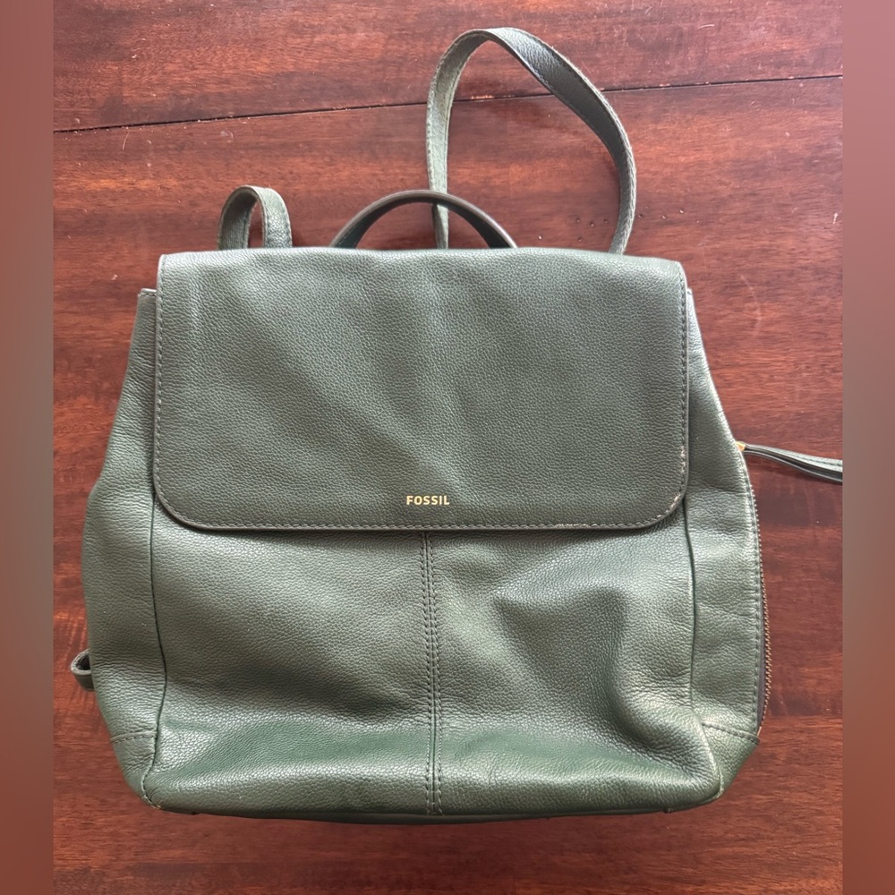 Fossil Olive Claire Leather Backpack